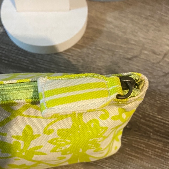 Liberty of London Lime Green White Floral Cosmetic Bag EUC 7.75x4.25x2.75 - Picture 4 of 6